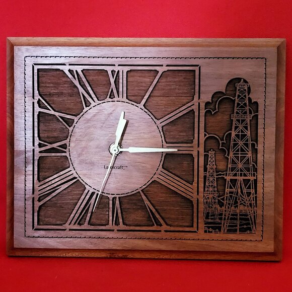 Lasercraft Wooden Walnut Clock Electric Towers - Picture 10 of 12